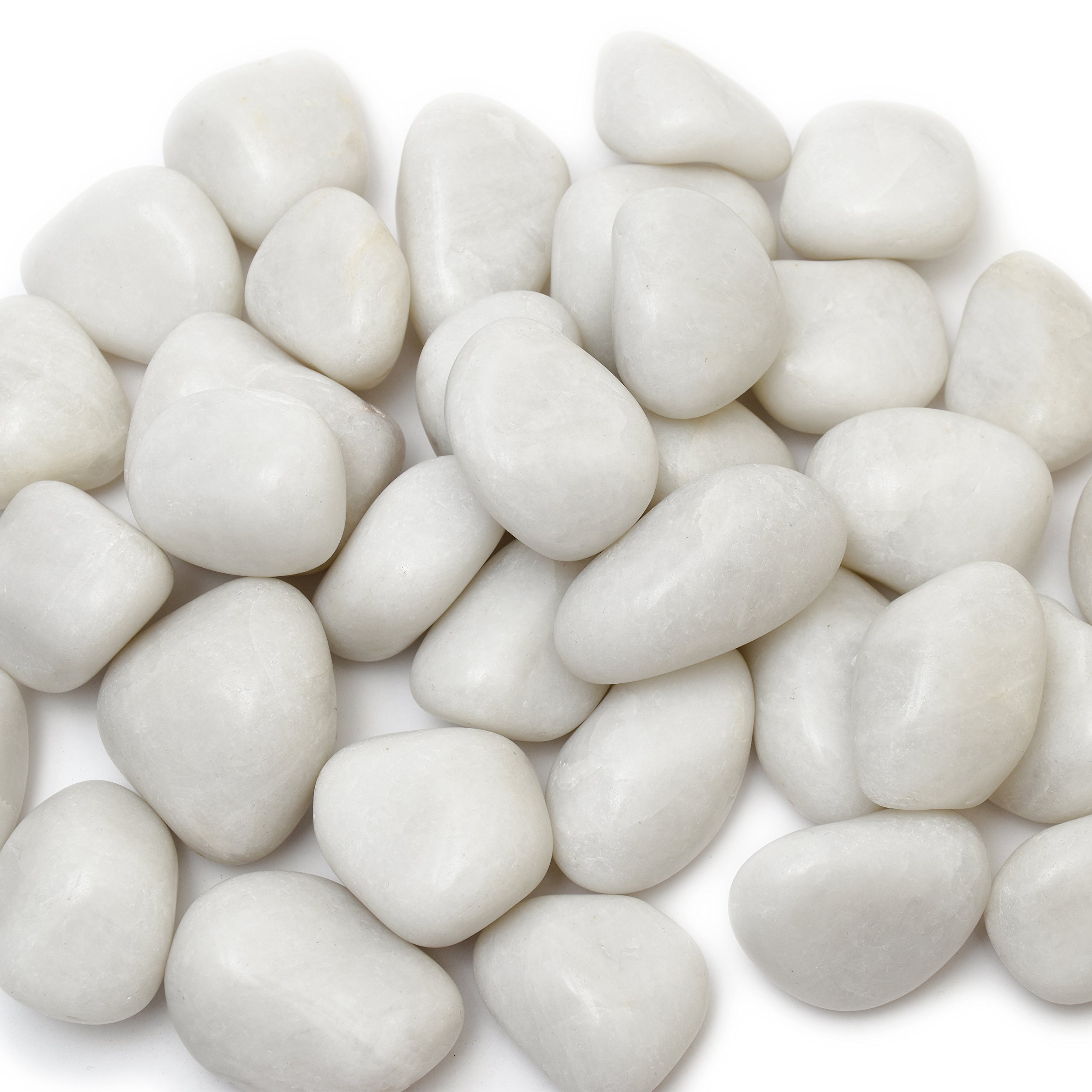 Pebble Kart by Meraki India Polished Glossy Pebble Stones (450 G, Medium, White)