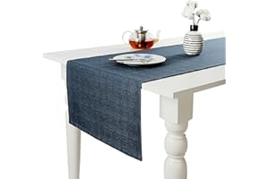 MISS SAVON Runner Tavola Moderno Tovaglia Natalizia Decorativo per Festa Ristorante Tovaglia Natalizia Antimacchia per Tavolo da Pranzo di alta Qualità Lavabile in Lavatrice (45 x 160 cm, blu scuro)
