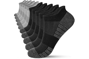 HIYATO Chaussettes de Sport Homme Femme, lot de 10 Paires Socquette, Sockettes Running Coton Respirant
