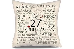 AOSUMIN No estás envejeciendo estás aumentando de Valor Funda de Cojín para Cumpleaños 27 Años Hija Hermana Amiga Prima Novia Esposa Colegas 27 Cumpleaños Regalo 10-100 Años Fundas de Cojín Cumpleaños (27-a)
