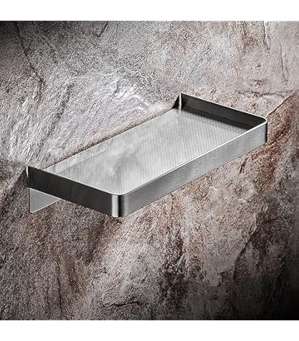 Mensola Doccia Angolare Senza Fori | Porta Shampoo In Acciaio Inox Con Adesivo Forte, 2 Pezzi - Foto 6