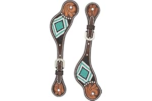 WEAVER LEATHER Turquoise Cross Turquoise Beaded Ladies' Spur Straps