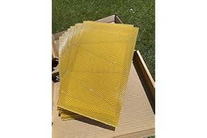 TIKA 110 Standard Brood bees wax foundation sheets for British National Beehives, Fits for DN4 frames, You get 10 smaller boxes (11 bees wax in each box)