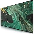 TITANWOLF - XXL Speed Gaming Mouse Pad Mouse Mat - Extra Large 900 x 400 x 3mm - Water-Resistant Mousepad with Non-Slip Rubber Base - Smooth Cloth Surface – GREEN AND GOLD