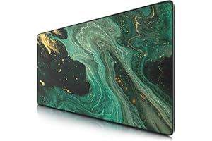 TITANWOLF - XXL Speed Gaming Mouse Pad Mouse Mat - Extra Large 900 x 400 x 3mm - Water-Resistant Mousepad with Non-Slip Rubber Base - Smooth Cloth Surface – GREEN AND GOLD