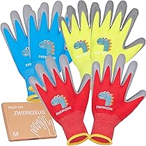 Gants De Travail Pour Enfants LAUTER SCHUTZ - Polyester Extensible Et Cuir Synthétique Antidérapant, Jardinage, Bricolage