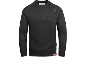 Grin&Bear Herren Slim fit Crew Neck Pullover Sweatshirt mit gestempeltem Design Logo GEC548