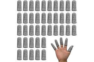 TSHAOUN 40 Pièces Doigtiers, Protège-doigts Réutilisable Couvre-doigts Doigtier Élastiques Protection Résistant aux Coupures pour Travail, Jardin, Cuisine, Sculpture, Créations de Bricolage (Gris)