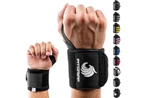 FITGRIFF® Bandaże na nadgarstek, 45 cm, do fitnessu, podparcia nadgarstka, kulturystyki, sportów siłowych i crossfitu