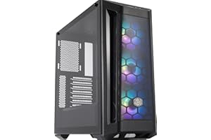 Cooler Master MasterBox MB511 ARGB - Boîtier Moyen tour PC Gamer ATX, panneau maille avant et latéral en verre, 3 x 120mm ventilateurs pré-installés, flexibles configurations de flux d'air, ARGB