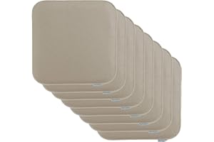 Brandsseller Lot de 8 Coussins d'assise en Feutre 35 x 35 x 2 cm – Galettes de Chaise carrées et Robustes pour l’intérieur et l’extérieur, Assise rembourrée Confortable - Beige