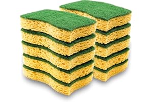 SQUATCH® | Lot de 10 Éponges | Big Pack économique | Éponges à Vaisselle Double Face pour Cuisine | Face éponge pour Nettoyer, Face Verte pour Récurer | Double Action & Ultra Absorbant
