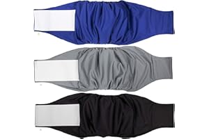 PET MAGASIN Pañales para Perro Cubre Panza Lavables [Juego de 3 Piezas] Pañales Reutilizables y amigables con el Medio Ambiente (Original, L)