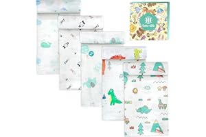 Koo-dib Paquete de 5 Mantas de Muselina para bebé, 80x80 cm, 100% algodón, paño de recepción de Mantas, paños de Muselina Grandes, toallitas de Ducha para recién Nacidos, Suaves Muselina para bebés