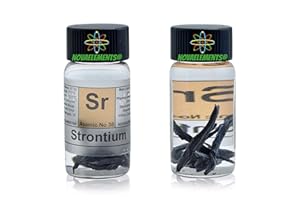 NOVAELEMENTS Stronzio metal elemento 38, 99,9% 1 g en ampolla de cristal – Strontium metal element 38, 1 g 99,89 en cristal vial