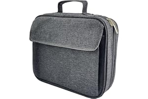 IvyRobes Vintage Cover per Bibbia per Uomo Donna, Tessuto Oxford Custodia Per Il Libro con Cerniera con Manico,Borsa Della Bibbia Valigetta Taglia Larga Grigio