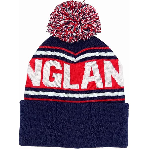 Strength & Honour England FA Ski Hat with Pom Poms Red and White Gift