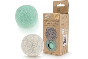 CATLABS 2er Pack Filzbälle für Katzen mit Glöckchen - nachhaltiges Katzenspielzeug - 100% natürliche Schafwolle ohne Polyester - Spielball Katze - Plüschball Wollbälle für Katzen