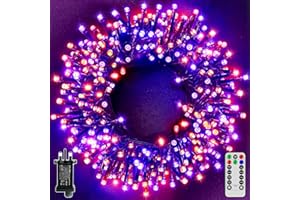 Hopexy 30m 300 LEDs Halloween Lights, Waterproof Orange and Purple Fairy Lights Mains Powered 8 Modes/Plug in/Timer/Indoor Outdoor Lights for Halloween Party Porch Patio Garden Autumn Decoration