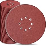 STEBRUAM Dischi Abrasivi 225 mm, Carta Abrasiva 50 Pezzi Kit di Carta Abrasivi a 8 fori Rotondi di Carta Vetrata, Grana 10 x 