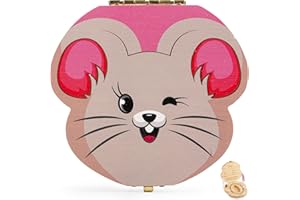 HOMYKIDS® Caja dientes de leche niño y niña - Cajitas de madera para guardar dientes - Regalos originales Ratoncito Perez para almacenamiento dientes (Fucsia)