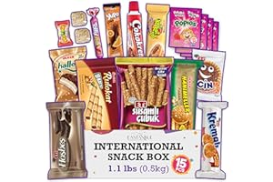 Eastanbul International Snack Box, 15 Foreign Snack Box, Exotic From Around The World International Sweet, Savory, Chewy, Crunchy