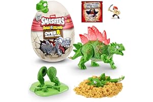 ZURU SMASHERS 7486D Smashers Dino Island Surprise, mini jajko, stegozaur, zabawka kolekcjonerska, zestaw odkrywcy, dinozaur szlam