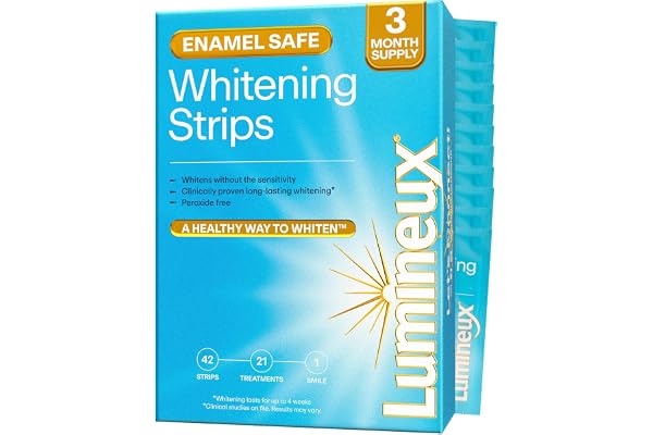 Lumineux Oral Essentials Teeth Whitening Strips – Tandblekningsremsor – 42 remsor (21 behandlingar) – Peroxidfri tandblekning