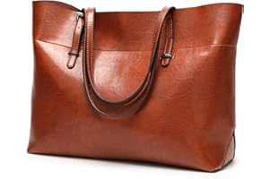 Aileese Womens Soft Leather Handbags Large Capacity Retro Vintage Top-Handle Casual Tote Shoulder Bags