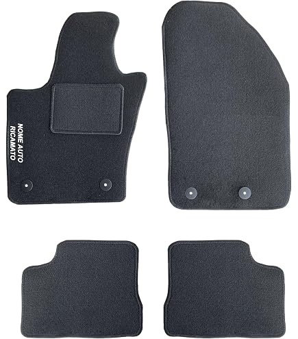 Tappetini Moquette Per Fiat 500X 2018> Con 4 Loghi E 2 Fix - Set Tappeti Auto