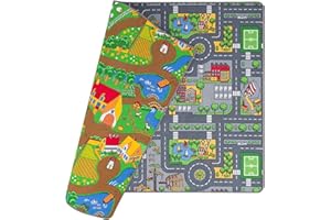 Pergamon Straßenteppich Beidseitig Kinder Spielteppiche für Kinderzimmer und Spielzimmer