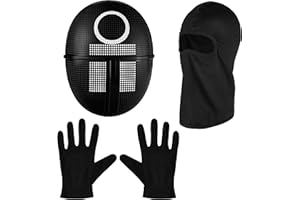 BALINCO Maska do gry + kominiarka + czarne rkawiczki + 1x karta do gry na Halloween, karnawa i karnawa jako kostium dla mczyzn i kobiet (kóko)