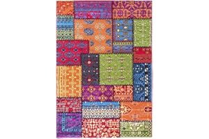 SrS Rugs® Candy Rainbow Rug - for Living Room, Lounge, Hallway, Kids Room, Playroom, Nursery - Boys & Girls - Hippy - Pride - Brighten Your Home (Patchwork, 67cm x 120cm)
