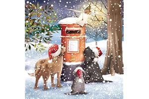 GBCC Charity Christmas Cards Pack of 20 - Charity Christmas Cards with Artistic Dogs and Cats Scenes - Eco-Friendly Xmas Cards Multipack with Envelopes