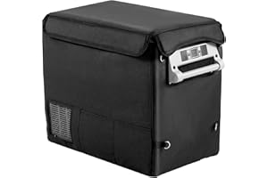 E EUHOMY EUHOMY CF45 Insulated Protective Cover 47/48 Quart Car Refrigerator Insulated Transit Bag, 12 Volt Portable Refrigerator Cover 47QT/48QT Car Fridge Freezer, Black