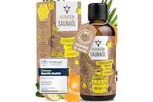Heldengrün Olio per sauna biologico con mandarino, limone e citronella, infuso sauna con olio essenziale biologico