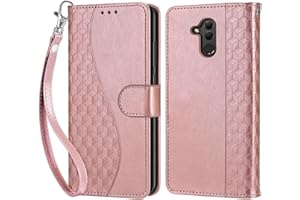 KENHONER Funda para Huawei Mate 20 Lite Carcasa, Fundas para Huawei Mate 20 Lite Funda Libro con Tapa Piel Case Flip Cuero,Cierre Magnético Antichoque - Oro Rosa
