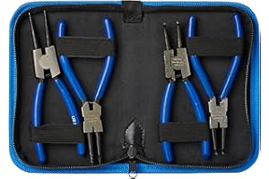 BERGEN TOOLS US PRO B2059 - Alicates de anillo de presión (4 unidades, 150 mm), color azul
