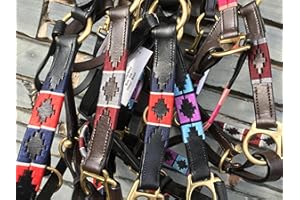 ABERWIEL SADDLERY Quality Leather Embroidered Polo Headcollar -All Sizes- Travel/Shows- Smart & Safe! Full / Red/White/Navy on Black Leather