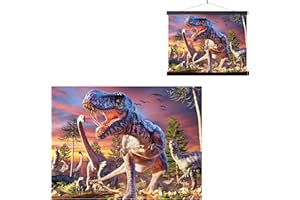 3D LiveLife Soczewkowe wydruki artystyczne na ścianę - T-Rex Attack od DeluxeBase Nieoprawiony plakat z dinozaurem 3D. Idealne wypełnienie ściany. Oryginalne dzieło sztuki licencjonowane przez renomowanego artysty, David Penfound