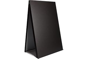 DWA Homcom Tableau noir, panneau Trottoir, planche STOP CHEVALET, affichage, Support, métal BLACK