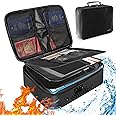 Prestel Fireproof Document Bag - Fire and Water Resistant Fireproof Document Box with TSA Lock for A4 Documents, Passports, Certificates and Valuables - Lightweight & Portable (Black)