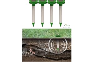 Gardigo Solar Mole Repeller SET OF 4, Mole, Vole Deterrent, Here Pest Repellent Rummage with Aluminium and IP56 Device 700 M² Wühltierfrei