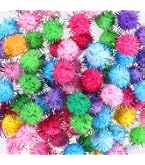 Lot De 600 Mini Pompons De Noël à Paillettes – Rouge, Blanc, Vert – 1 Cm – Idéal Pour Déco & Loisirs Créatifs