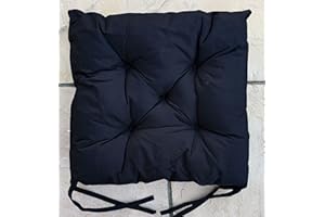cushion mania Outdoor Chair Seat Pads Bench Pads Waterproof Garden CHUNKY Chair Seat Pads (Chair Pad (40x40x4cm), Black)