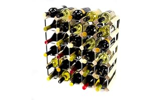 Cranville wine racks Madera de Pino de 30 Botellas de Vino clásico y Metal galvanizado ya montados en Rack