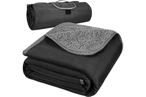 Kato Tirrinia Waterproof Picnic Blanket, Car Blanket, Foldable Camping Blanket With Sherpa Lining, Windproof, Triple Layer, Warm, Comfortable, For Outdoor, Beach, Grass, Concerts,130 X 150cm