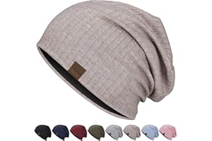 HAMUNI Slouchy Beanie Hip-Hop Soft Lightweight Running Beanie Hat Breathability & Elasticity Adult Dwarf Hats Chemo Cap Skull Cap for Men Women