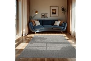 Paco Home Alfombra Exterior Interior Balcón Terraza Alfombra Cocina Monocolor Jaspeado, tamaño:300x400 cm, Color:Gris