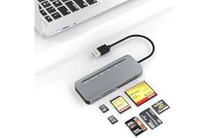 RYTAKI PRO Lecteur Carte SD USB 3.0,Lecteur de Carte Mémoire 7 en 1,lit 5 Cartes simultanément,Prend en Charge 5 Gbit/s,Memory Stick Pro Duo Adaptateur pour SD/SDXC/SDHC/Micro SD/CF/XD/MS/MMC SD Card Reader